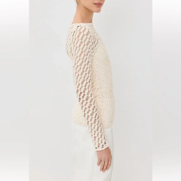 NWT - Róhe Lace Boatneck Long Sleeve Top - Size FR40 - Picture 3 of 7